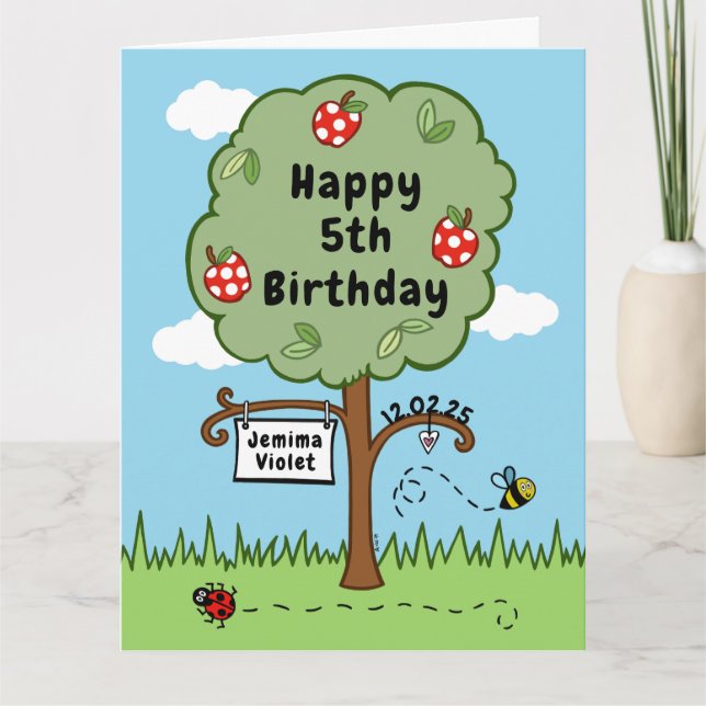 Personalised Celebration Numbered Kid's Birthday Card (Front)
