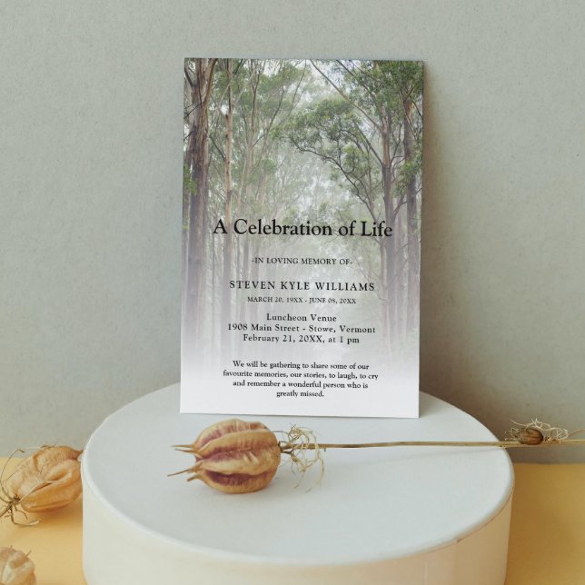 Personalised Celebration of Life Funeral Forest Invitation (Creator Uploaded)