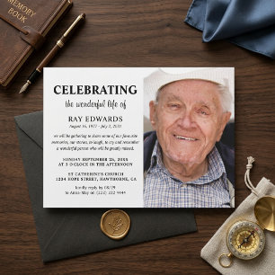 Personalised Celebration of Life Funeral Memorial Invitation