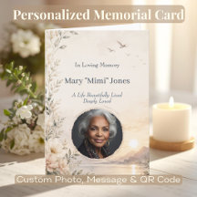 Personalised Celebration of Life Memorial Card