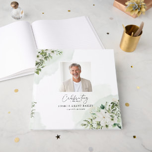 Personalised Celebration of Life Sign Floral Photo Guest Book