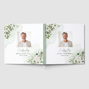 Personalised Celebration of Life Sign Floral Photo Guest Book