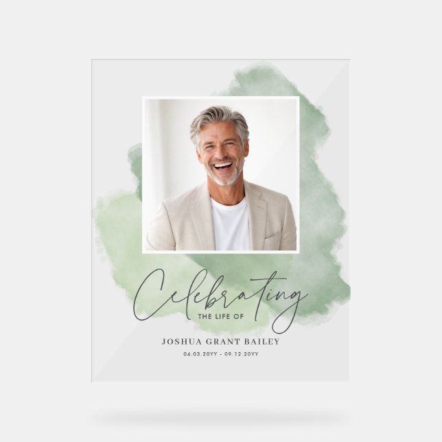 Personalised Celebration of Life Sign Modern Photo (Front)