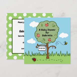 Personalised Celebration Tree Baby Shower Invite