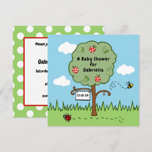 Personalised Celebration Tree Baby Shower Invite