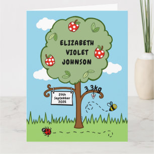 Personalised Celebration Tree Newborn New Baby Card