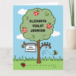 Personalised Celebration Tree Newborn New Baby Card