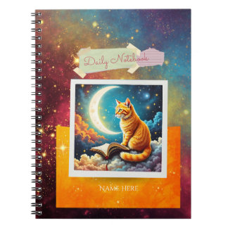 Personalised Celestial Cat Notebook – Starry Tabby