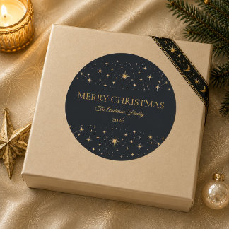 Personalised Celestial Christmas Round Sticker