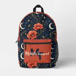 Personalised Celestial Floral Backpack with Moon
