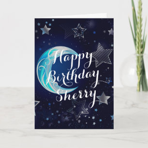 Personalised Celestial Moon Birthday Card