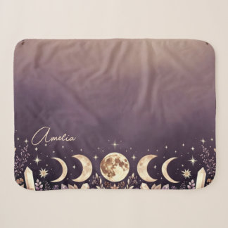 Personalised Celestial Moon Phases Sherpa Blanket