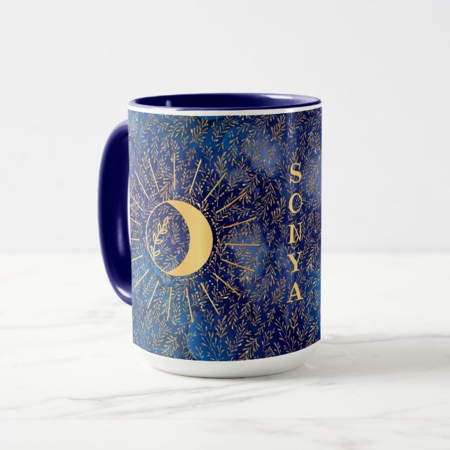 Personalised Celestial Sun and Moon 15 oz Mug (Front Left)