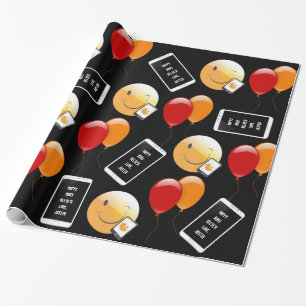 Personalised Cell Phone Birthday Wrapping Paper