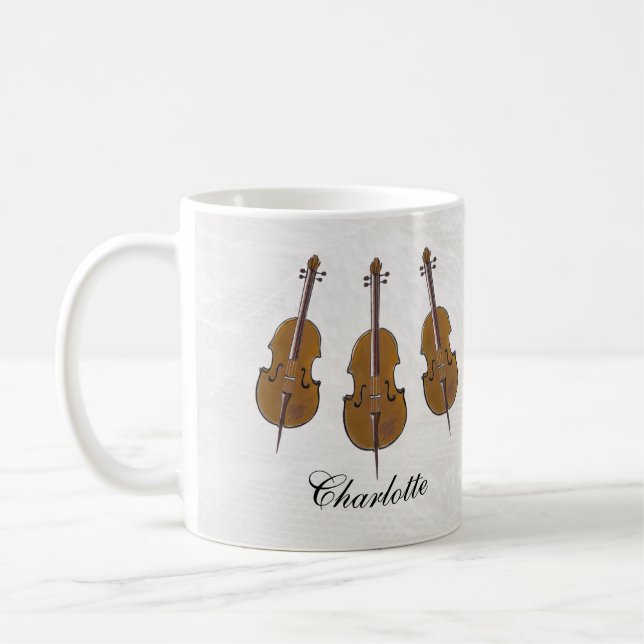 Personalised cello gift coffee mug (Left)