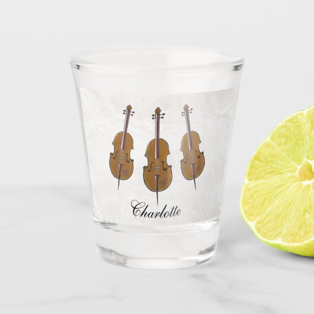 Personalised cello gift shot glass (Front)