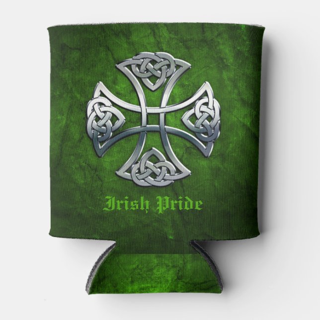 Personalised Celtic Cross Can Cooler (Front)
