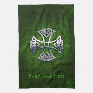 Personalised Celtic Cross Tea Towel