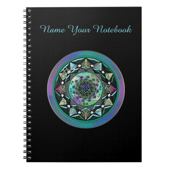 Personalised Celtic Mandala with Mystical Symbols Notebook (Front)