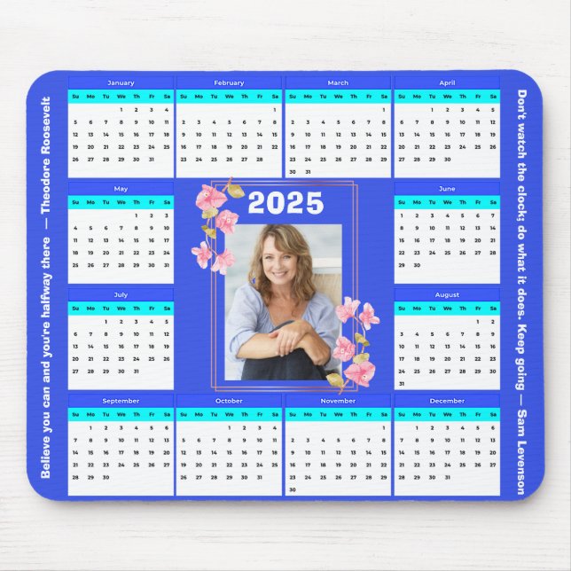 Personalised Centrepiece Desk Photo Calendar Mouse Mat (Front)