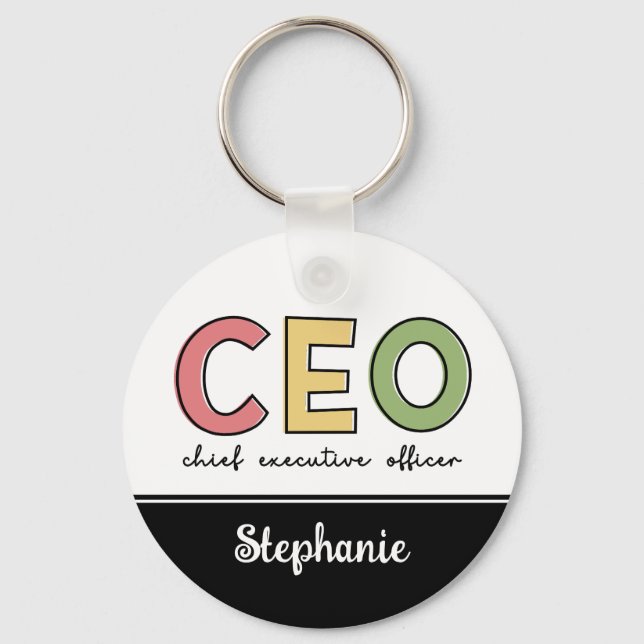 Personalised CEO Chief Executive Officer Boss Gift Key Ring (Front)