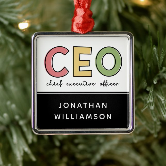 Personalised CEO Chief Executive Officer Boss Gift Metal Tree Decoration (Tree)
