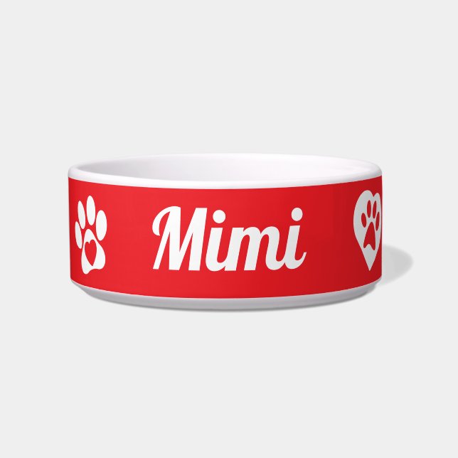 Personalised Ceramic Cat Bowl, customised Cat Gift Bowl (Front)