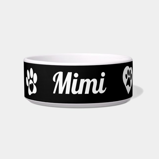 Personalised Ceramic Cat Bowl, customised Cat Gift Bowl (Front)