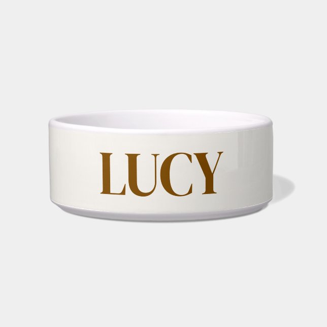 Personalised Ceramic Pet Bowl – Custom Dog Name  (Front)
