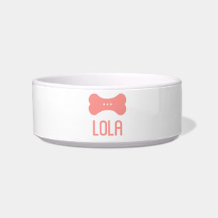 Personalised Ceramic Pet Bowl (Flamingo Pink)