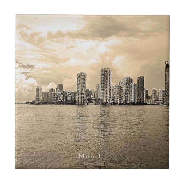 Personalised Ceramic Tile - Miami, Florida (Front)