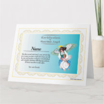 Personalised Certification by Angel greeting card