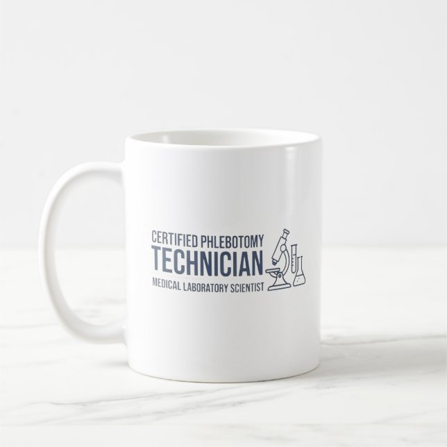 Personalised Certified Phlebotomy Technician Gift Coffee Mug (Left)