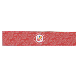 Personalised Chad Red LOVE Flag Medium Table Runner