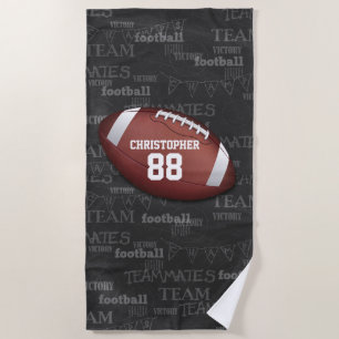 Personalised Chalkboard American Football Beach Towel
