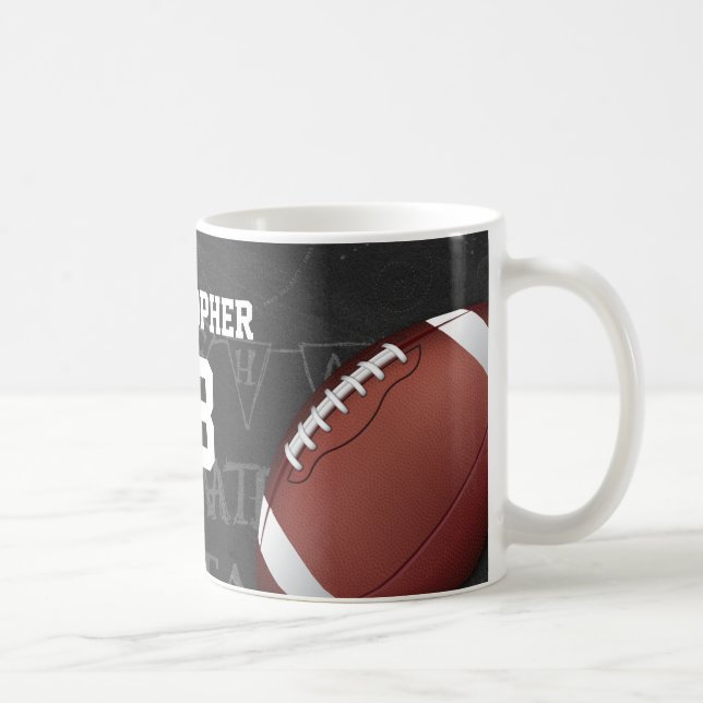 Personalised Chalkboard American Football Coffee Mug (Right)