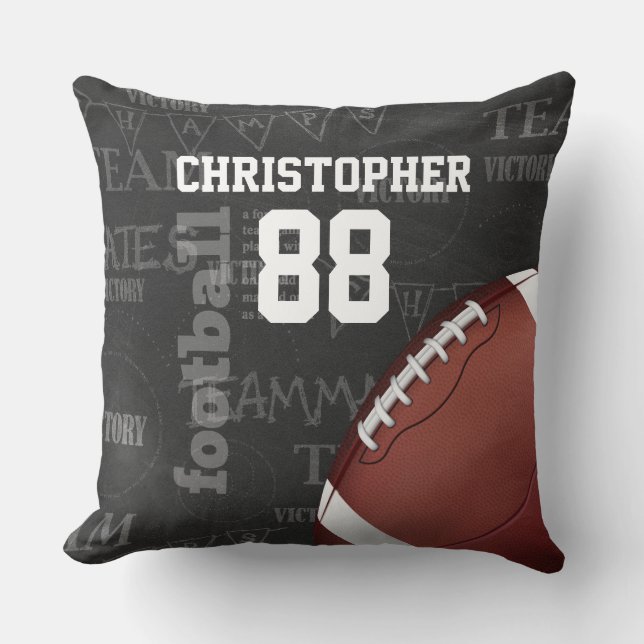 Personalised Chalkboard American Football Cushion (Front)