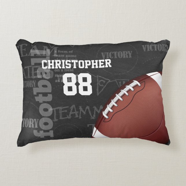 Personalised Chalkboard American Football Decorative Cushion (Front)