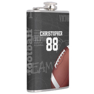 Personalised Chalkboard American Football Hip Flask