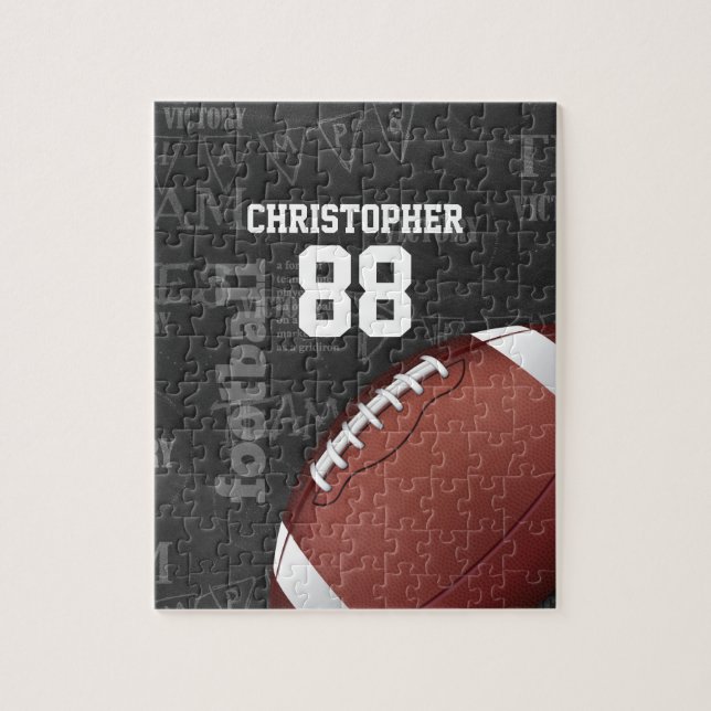 Personalised Chalkboard American Football Jigsaw Puzzle (Vertical)