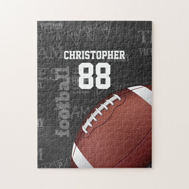 Personalised Chalkboard American Football Jigsaw Puzzle (Vertical)