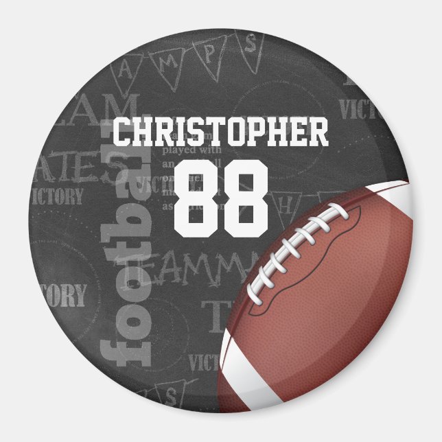 Personalised Chalkboard American Football Magnet (Front)