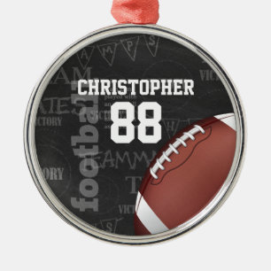 Personalised Chalkboard American Football Metal Tree Decoration