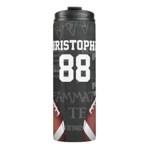 Personalised Chalkboard American Football Thermal Tumbler