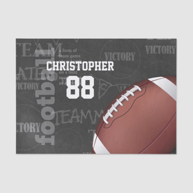 Personalised Chalkboard American Football Tissue Paper (Front)