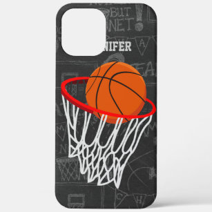 Personalised Chalkboard Basketball and Hoop iPhone 12 Pro Max Case