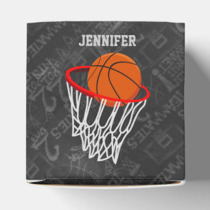 Personalised Chalkboard Basketball and Hoop Favour Box