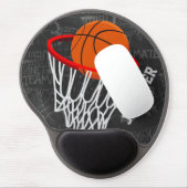 Personalised Chalkboard Basketball and Hoop Gel Mouse Mat (Left Side)