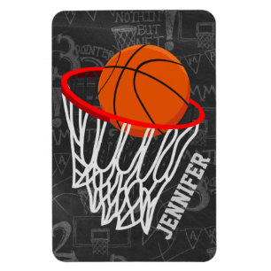 Personalised Chalkboard Basketball and Hoop Magnet