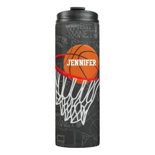 Personalised Chalkboard Basketball and Hoop Thermal Tumbler
